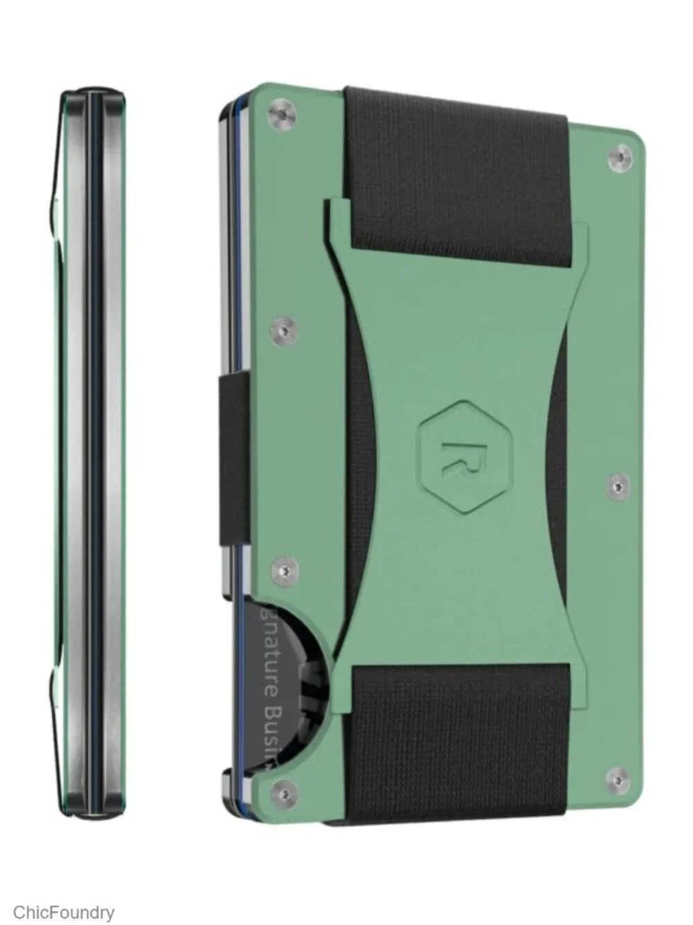 Slim RFID Blocking Aluminum Wallet for Women, Holds 12 Cards, Cash Strap,